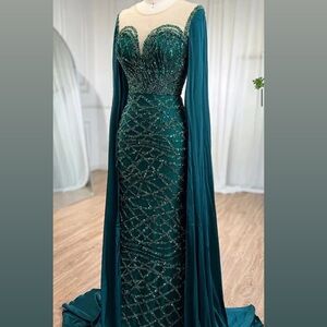 Elegant Green Beaded Dress